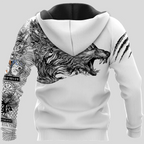 Viking Hoodie Fierce Wolf Art Claws Scratch