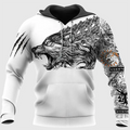 Viking Hoodie Fierce Wolf Art Claws Scratch