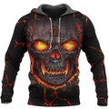 Viking Hoodie Flaming Occult Skull Valknut Warrior