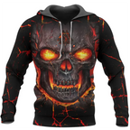 Viking Hoodie Flaming Occult Skull Valknut Warrior