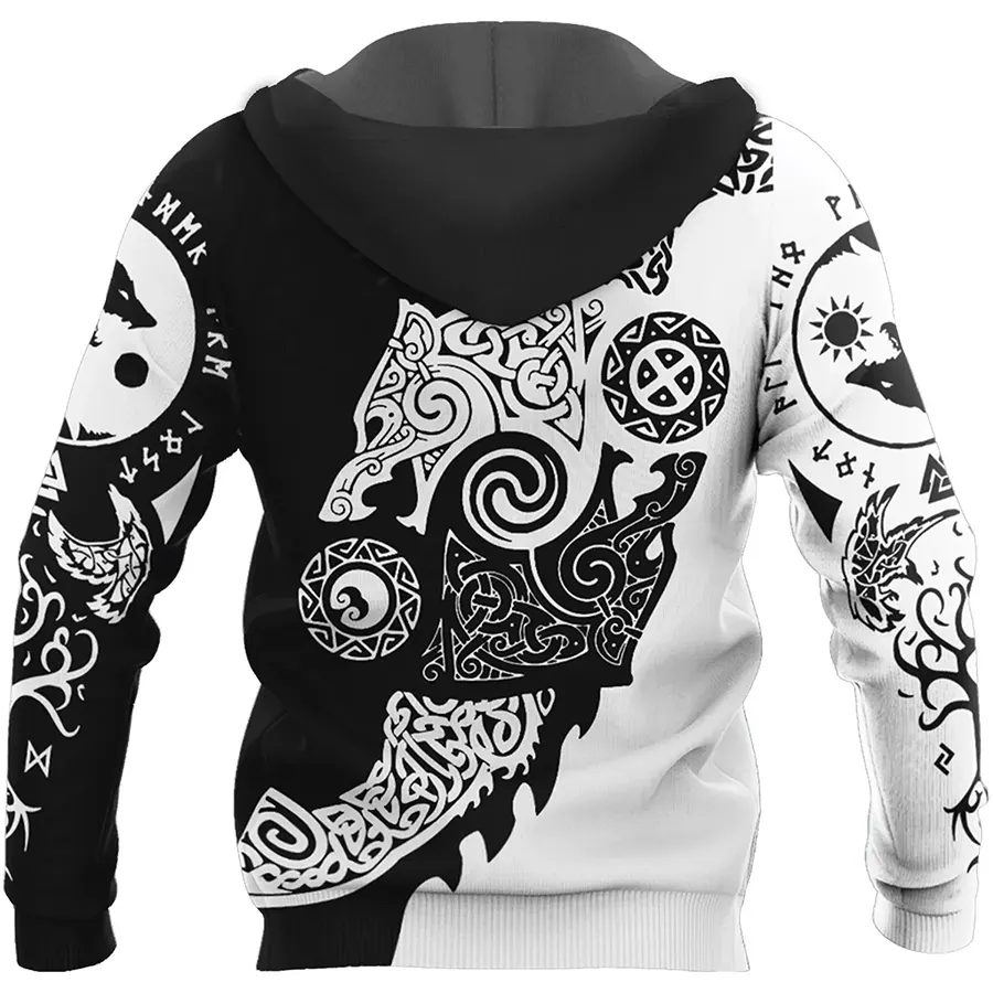 Viking Hoodie Hati and Skoll Viking Celtic Myth