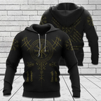 Viking Hoodie Helm of Awe and Vegvisir Symbol Warrior