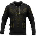 Viking Hoodie Helm of Awe and Vegvisir Symbol Warrior