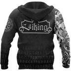 Viking Hoodie Jormungandr Art and Norse Compass
