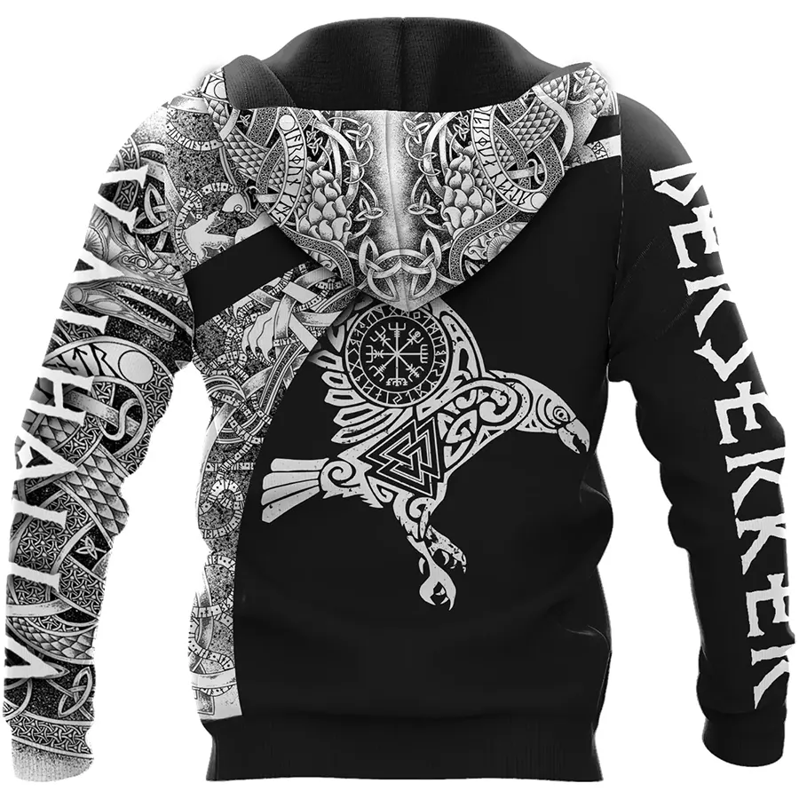 Viking Hoodie Munin and Hugin Raven Messengers