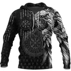 Viking Hoodie Norse Raven and Jormungandr Symbol Norse Myth