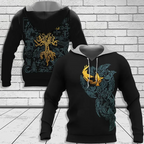 Viking Hoodie Norse Raven and Tree of Life Symbol