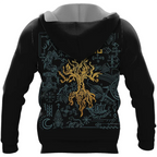 Viking Hoodie Norse Raven and Tree of Life Symbol