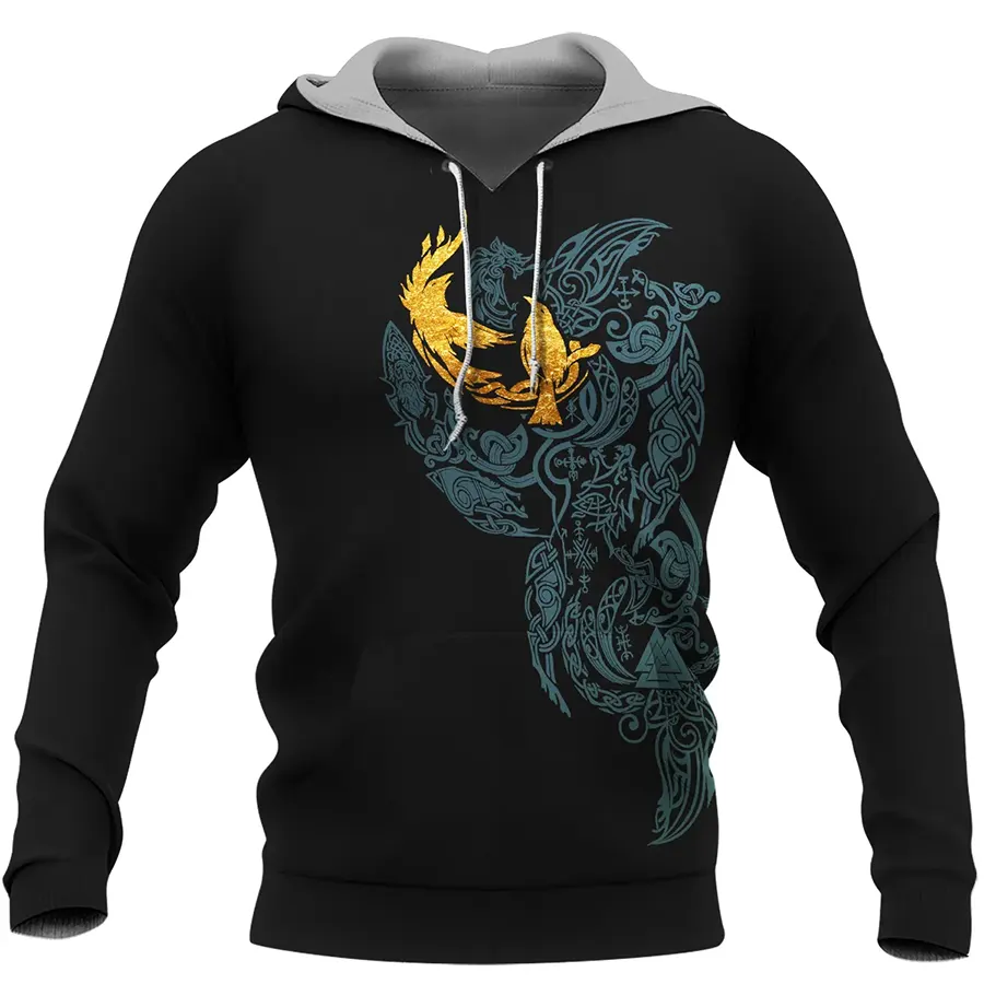 Viking Hoodie Norse Raven and Tree of Life Symbol