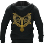 Viking Hoodie Norse Raven Valknut Viking Celtic Gold