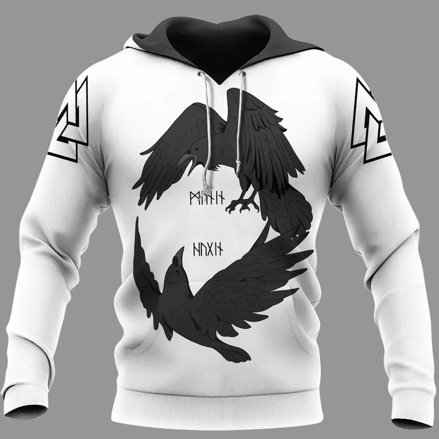Viking Hoodie – Raven Symbol Norse Legendary Spirit