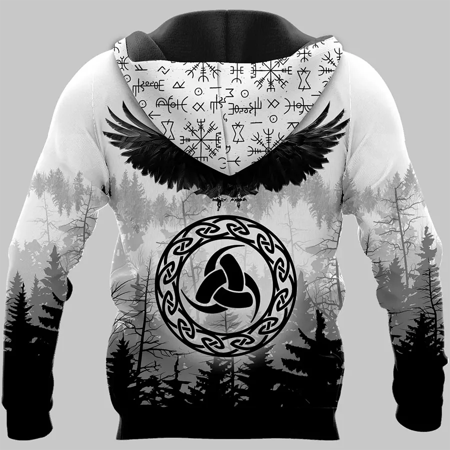 Viking Hoodie Raven Symbol Norse Warrior Spirit
