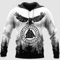Viking Hoodie Raven Symbol Norse Warrior Spirit