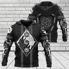 Viking Hoodie Skoll and Hati with Viking Celtic Art
