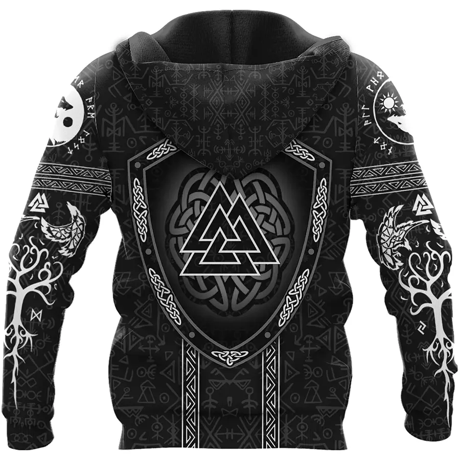 Viking Hoodie Skoll and Hati with Viking Celtic Art