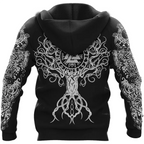Viking Hoodie Skull Celtic Tree of Life Fusion