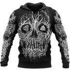 Viking Hoodie Skull Celtic Tree of Life Fusion