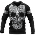 Viking Hoodie – Skull Yggdrasil Art Featuring the Power of Fenrir Symbol
