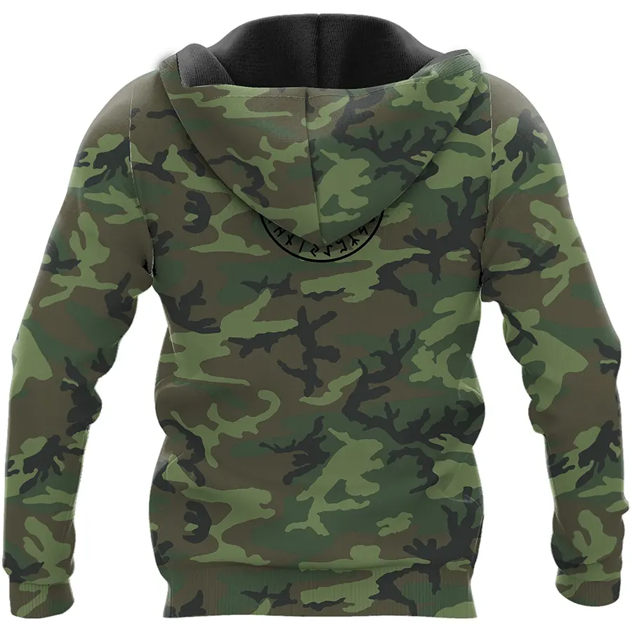 Viking Hoodie Son Of Odin Tree of Life Symbol Camo Legacy