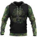 Viking Hoodie Son Of Odin Tree of Life Symbol Camo Legacy