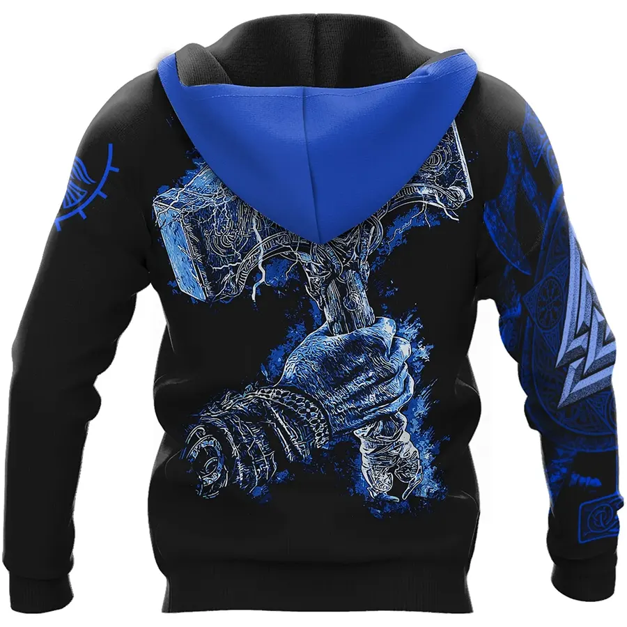 Viking Hoodie Surreal Skull Sons Of Odin Warrior