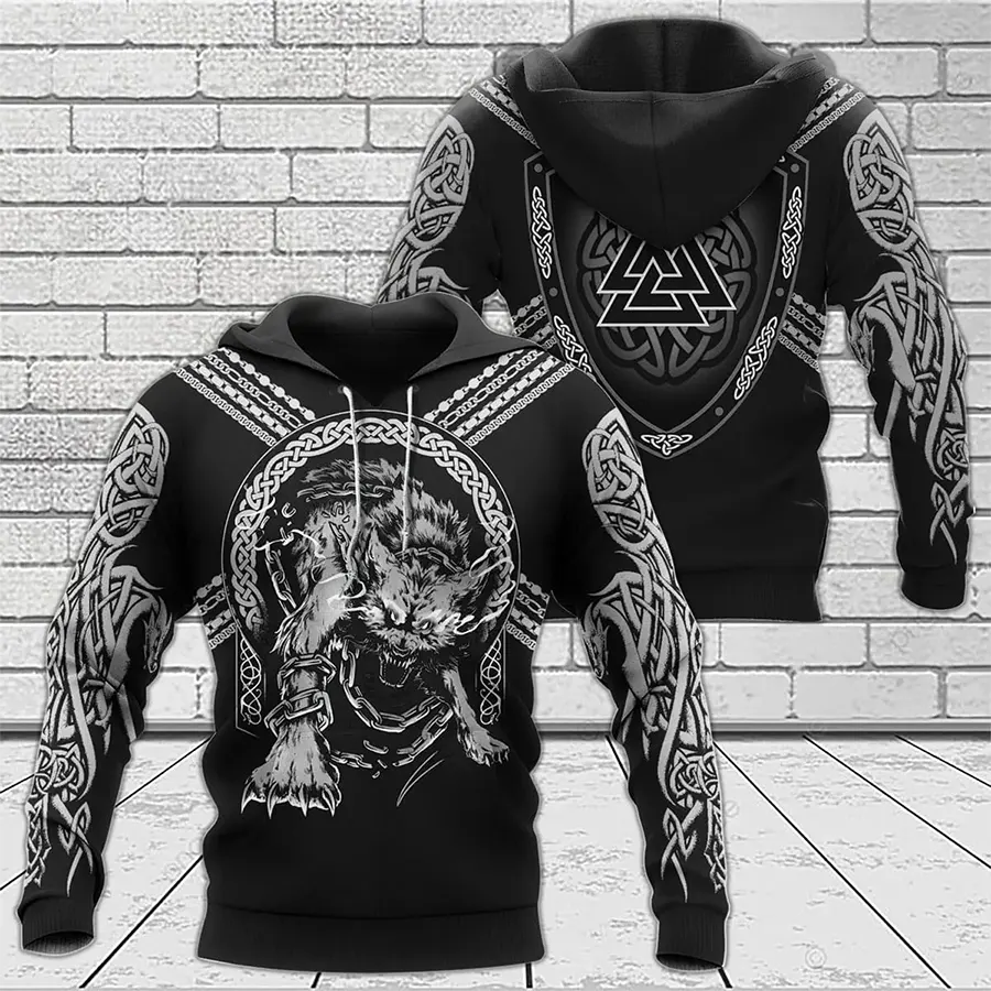 Viking Hoodie The Binding of Fenrir Art Warrior Legend