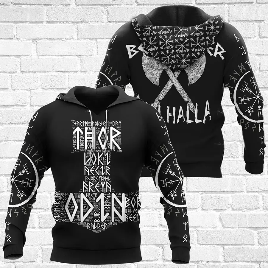 Viking Hoodie Thor Odin Mythos Mjolnir Norse Power
