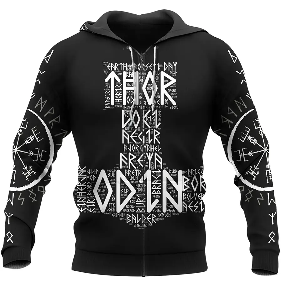 Viking Hoodie Thor Odin Mythos Mjolnir Norse Power