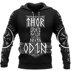 Viking Hoodie Thor Odin Mythos Mjolnir Norse Power