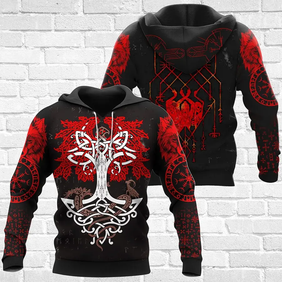 Viking Hoodie Tree of Life Symbol Norse Roots