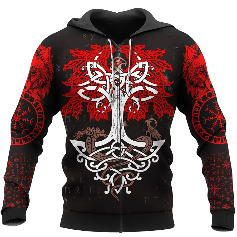 Viking Hoodie Tree of Life Symbol Norse Roots