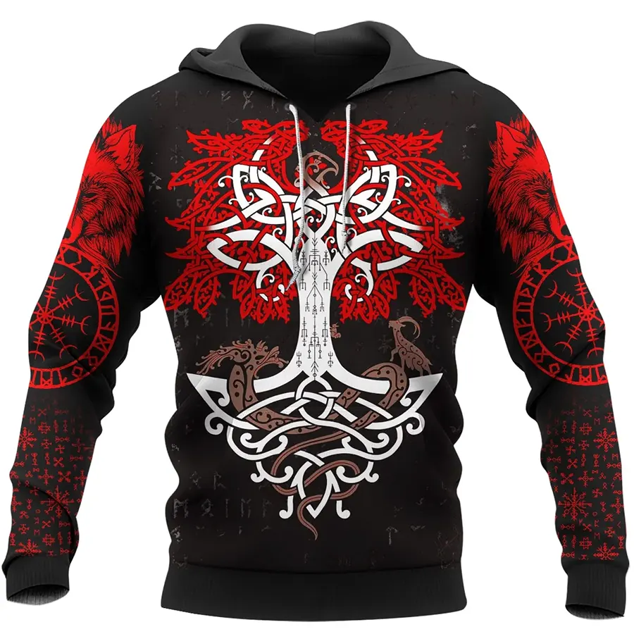 Viking Hoodie Tree of Life Symbol Norse Roots