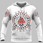 Viking Hoodie Until Valhalla Rune Shield Norse Design