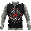 Viking Hoodie Until Valhalla Valknut and Rune Axe Camo Warrior
