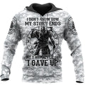 Viking Hoodie – Valknut Rune – Warrior Never Give Up