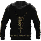 Viking Hoodie Vegvisir Viking Compass Gold Metallic