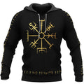 Viking Hoodie Vegvisir Viking Compass Gold Metallic