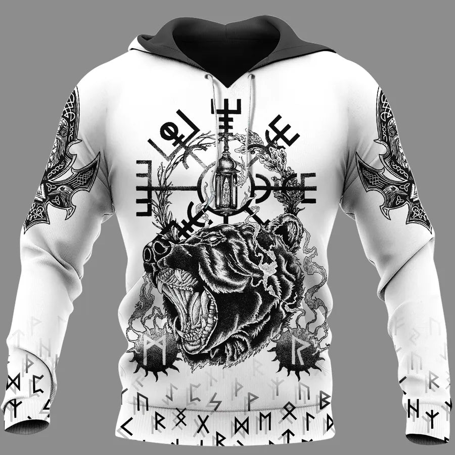 Viking Hoodie – Viking Bear Symbol Strength Design