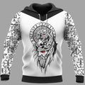 Viking Hoodie And Viking Compass Hoodie With Odin Raven Design