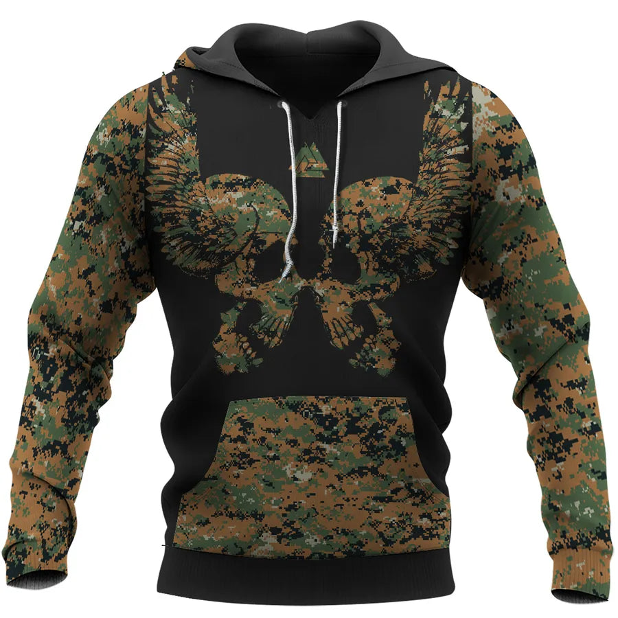 Viking Hoodie – Viking Skull Art – Mjolnir Art Power Style