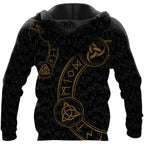 Viking Hoodie Viking Valknut Rune and Triple Horn Norse Legacy
