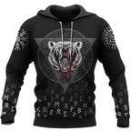 Viking Hoodie – Viking Wolf Rune Fierce Spirit Design