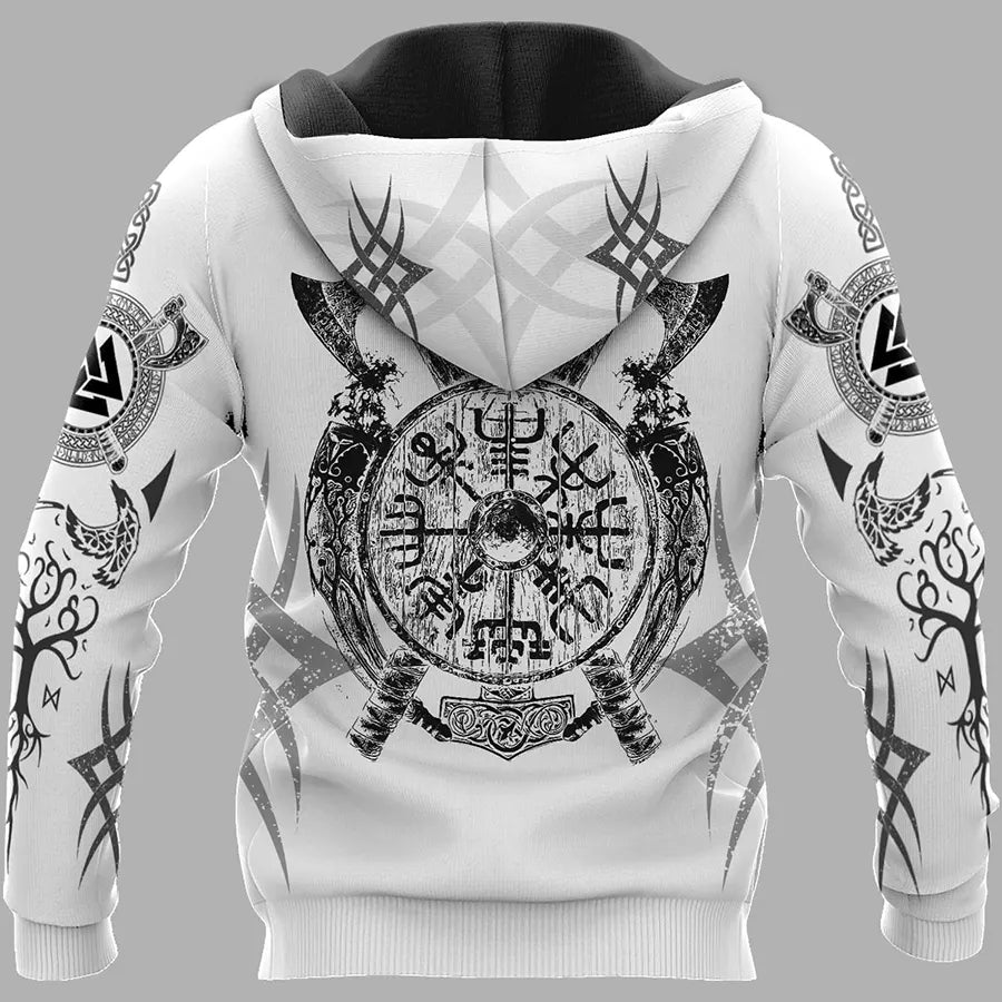 Viking Hoodie Warrior Until Valhalla Raven Skull