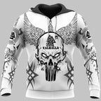 Viking Hoodie Warrior Until Valhalla Raven Skull