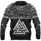 Viking Hoodie Warrior Vegvisir Symbol and Valknut Symbol