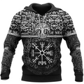 Viking Hoodie Warrior Vegvisir Symbol and Valknut Symbol