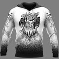 Viking Hoodie With Raven Odin And Mjölnir Legendary