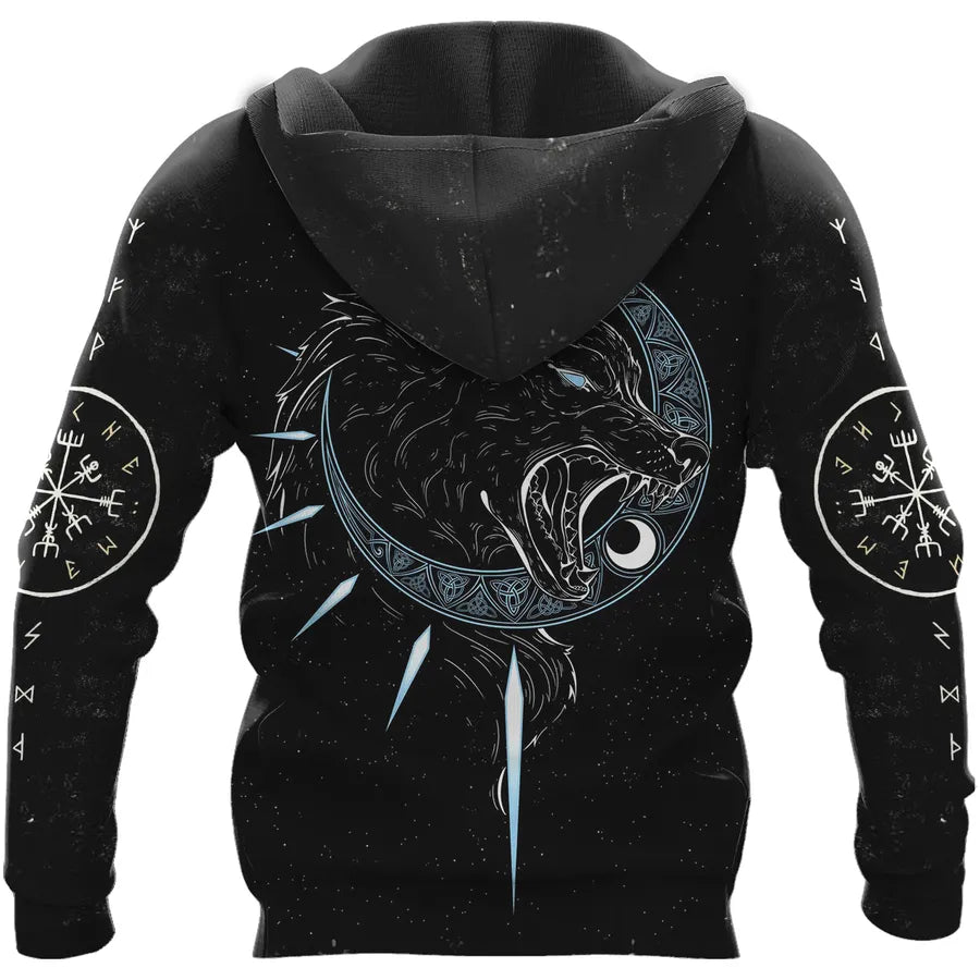 Viking Hoodie – Wolf Hoodie Featuring Hati And Skoll