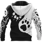 Viking Hoodie Yin Yang Geri and Freki Wolves Balance