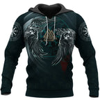 Viking Hoodies – Munin and Hugin – Valknut Symbol Mystic Design